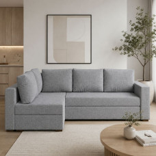 Кутовий ортопедичний диван Мекко Lincoln 2400*1500 Lux III категорія Austin 18 Grey (MEK-161277)