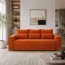 Ортопедичний диван Мекко Trend 2650×1150 Pocket Spring Cocos II категорія Allure Premium Orange (MEK-161667)