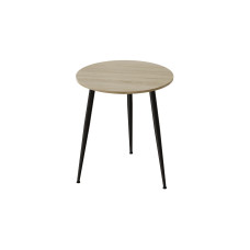 Круглий стіл OPTIMA 3 ніжки конусні Ferrum-decor 750x670x670 Чорний метал ДСП Дуб Сонома 16 мм (FRD-107444)
