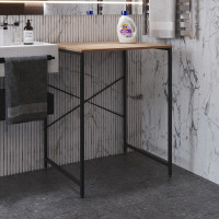 Стелаж-полиця Бафрум 401 Ferrum-decor для пральної машини 90x70,5x60,5 Чорний метал ДСП Дуб Сан-Марино 16 мм (FRD-107354)