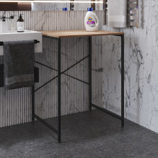 Стелаж-полиця Бафрум 401 Ferrum-decor для пральної машини 90x70,5x60,5 Чорний метал ДСП Дуб Сан-Марино 16 мм (FRD-107354)