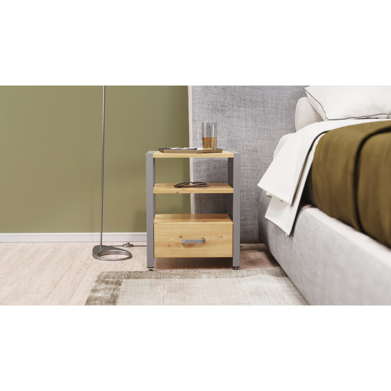 Тумба універсальна Ferrum-decor Вів'єн 1/1 50x41x40 сірий ДСП Дуб Артизан 16 мм (FRD-106864)