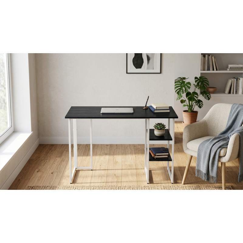 Стіл письмовий Кевин Ferrum-decor 75x140x60 Білий метал ДСП Каштан Арвадонна 16 мм (FRD-108094)
