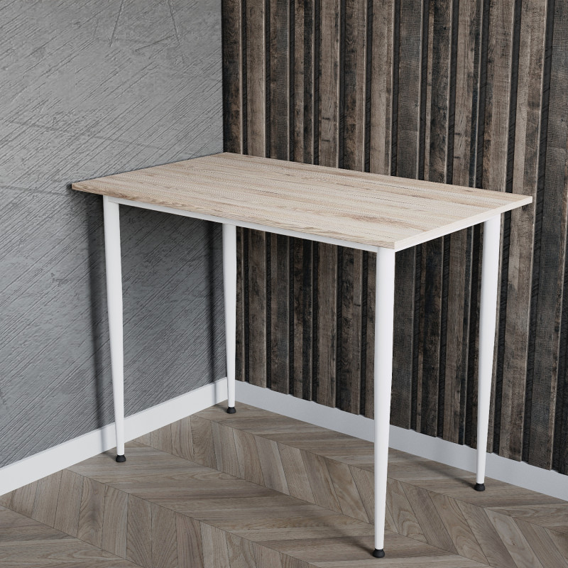 Універсальний стіл Prime Ferrum-decor 750x1000x600 Білий метал ДСП Дуб Сан-Марино 16 мм (FRD-107684)