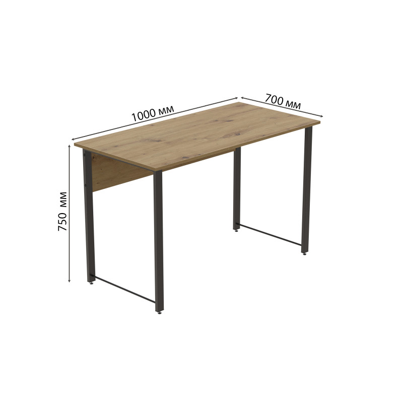 Комп'ютерний стіл Ferrum-decor Курт 75x100x70 чорний ДСП Дуб Артизан 32 мм (FRD-107144)