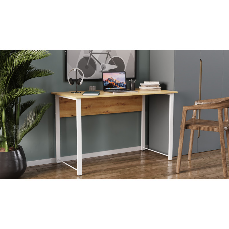 Комп'ютерний стіл Ferrum-decor Курт 75x140x70 білий ДСП Дуб Артизан 32 мм (FRD-107164)