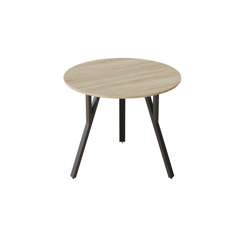 Круглий стіл MARSI 3 870-3 Ferrum-decor 750x870x870 Чорний метал ДСП Дуб Сонома 16 мм (FRD-107424)