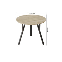 Круглий стіл MARSI 3 870-3 Ferrum-decor 750x870x870 Чорний метал ДСП Дуб Сонома 16 мм (FRD-107424)