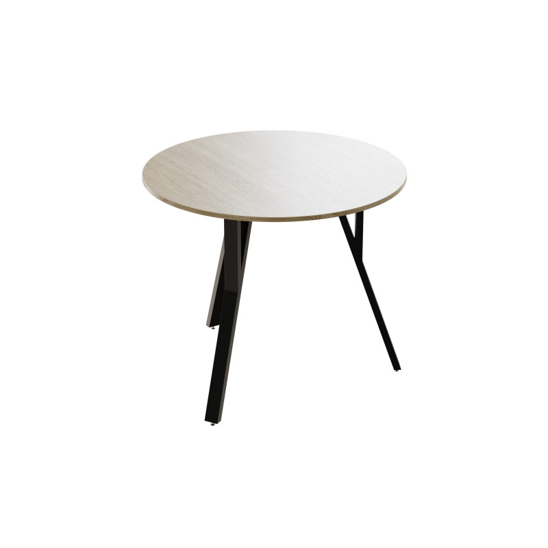 Круглий стіл MARSI 3 870-3 Ferrum-decor 750x870x870 Чорний метал ДСП Дуб Сонома 16 мм (FRD-107424)