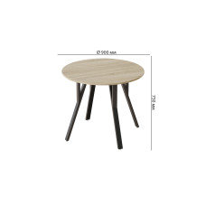 Круглий стіл MARSI 4 870-4 ніжки конусні Ferrum-decor 750x870x870 Чорний метал ДСП Дуб Сонома 16 мм (FRD-107434)