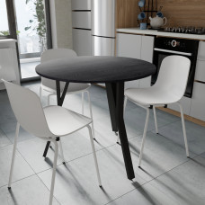 Круглий стіл MARSI 3 870-3 Ferrum-decor 750x870x870 Чорний метал ДСП Каштан Арвадонна 16 мм (FRD-107514)