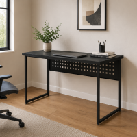 Стіл письмовий Майк Ferrum-decor 75x100x60 Чорний метал ДСП Каштан Арвадонна 32 мм (FRD-108264)