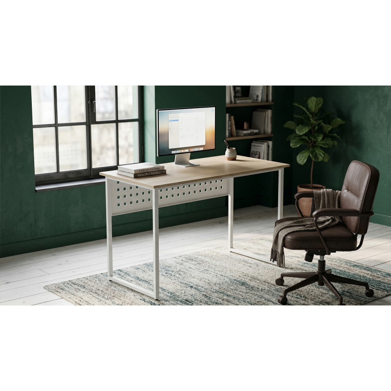 Стіл письмовий Майк Ferrum-decor 75x100x60 Білий метал ДСП Дуб Кремона Торро 16 мм (FRD-108334)