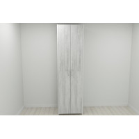 Шкаф Гардероб Уни секция 6 серии Конект Ferrum-decor 220x60x50см Белый металл ДСП Бетон 16 мм (FRD-106914)