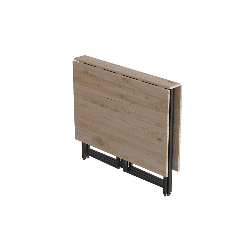 Розкладний стіл-трансформер книжка Моріс 3 Ferrum-decor 75x130x90 Чорний метал ДСП Дуб Сан-Марино 16 мм (FRD-107414)