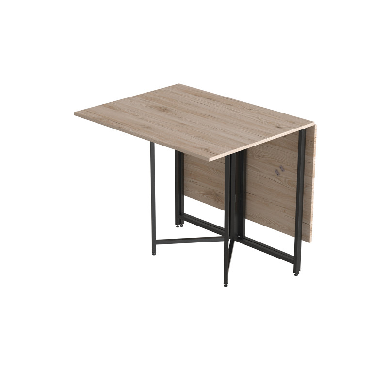 Розкладний стіл-трансформер книжка Моріс 3 Ferrum-decor 75x130x90 Чорний метал ДСП Дуб Сан-Марино 16 мм (FRD-107414)
