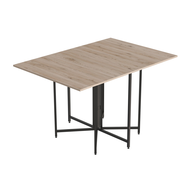 Розкладний стіл-трансформер книжка Моріс 3 Ferrum-decor 75x130x90 Чорний метал ДСП Дуб Сан-Марино 16 мм (FRD-107414)