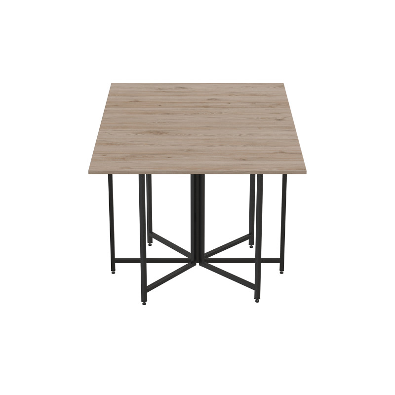 Розкладний стіл-трансформер книжка Моріс 3 Ferrum-decor 75x130x90 Чорний метал ДСП Дуб Сан-Марино 16 мм (FRD-107414)