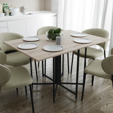 Розкладний стіл-трансформер книжка Моріс 3 Ferrum-decor 75x130x90 Чорний метал ДСП Дуб Сан-Марино 16 мм (FRD-107414)
