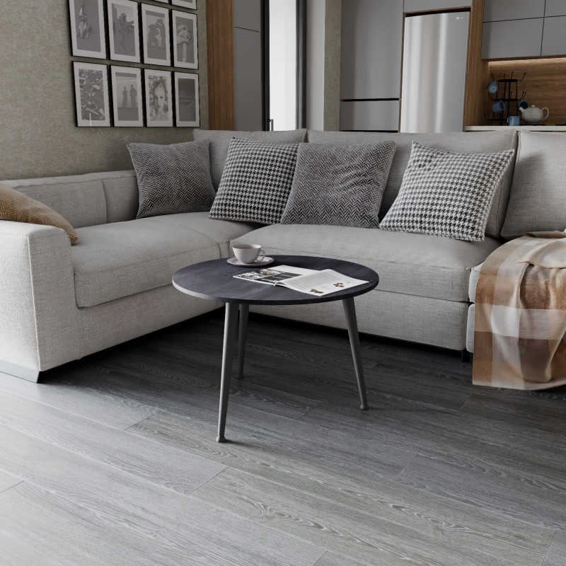Журнальний круглий стіл OPTIMA 1 ніжки конусні Ferrum-decor 450x670x670 Чорний метал ДСП Каштан Арвадонна 16 мм (FRD-107534)