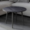 Журнальний круглий стіл OPTIMA 2 ніжки конусні Ferrum-decor 450x670x670 Чорний метал ДСП Каштан Арвадонна 16 мм (FRD-107544)