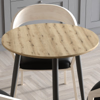 Стол круглый OPTIMA 3 ноги на конус Ferrum-decor 750x670x670 Черный металл ДСП Дуб Евок Прибрежный 16 мм (FRD-107554)