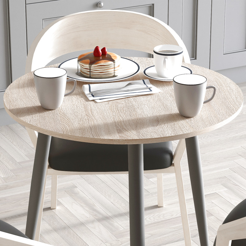Круглий стіл OPTIMA 3 ніжки конусні Ferrum-decor 750x670x670 Чорний метал ДСП Дуб Сонома 16 мм (FRD-107444)