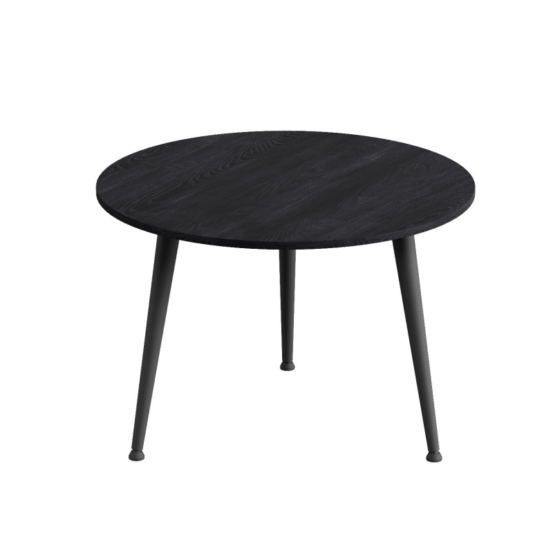Журнальний круглий стіл OPTIMA 1 ніжки конусні Ferrum-decor 450x670x670 Чорний метал ДСП Каштан Арвадонна 16 мм (FRD-107534)