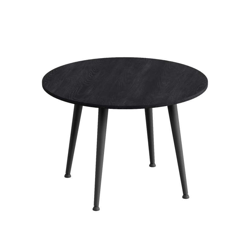 Журнальний круглий стіл OPTIMA 2 ніжки конусні Ferrum-decor 450x670x670 Чорний метал ДСП Каштан Арвадонна 16 мм (FRD-107544)