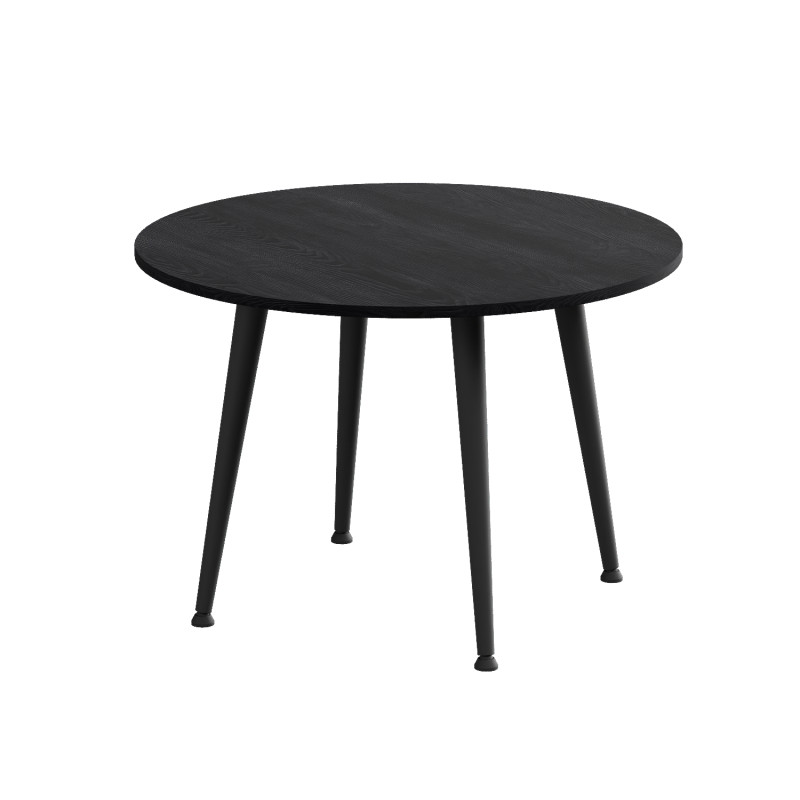 Журнальний круглий стіл OPTIMA 2 ніжки конусні Ferrum-decor 450x670x670 Чорний метал ДСП Каштан Арвадонна 16 мм (FRD-107544)