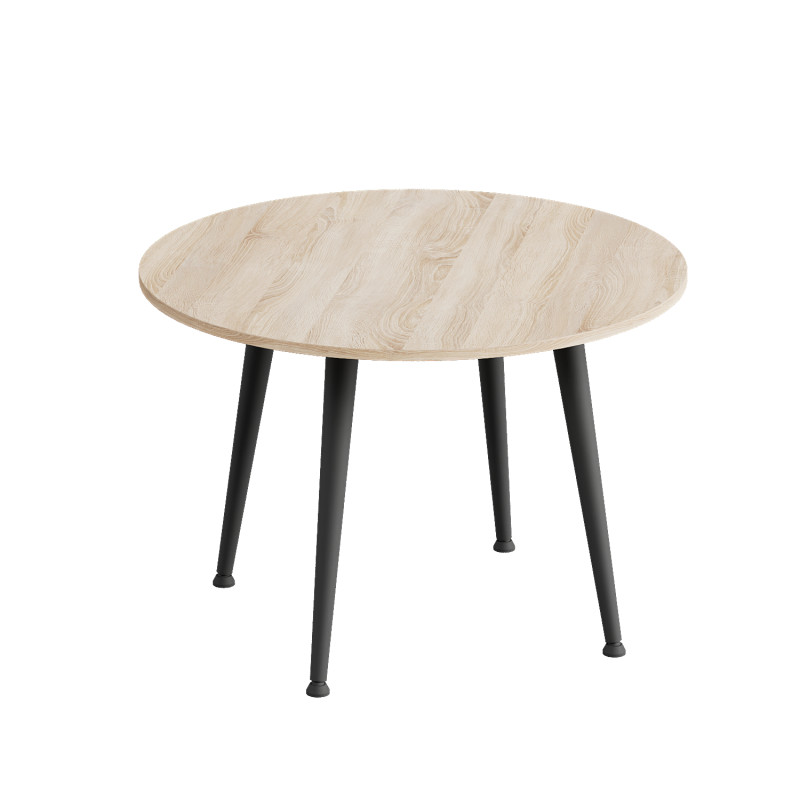 Журнальний круглий стіл OPTIMA 2 ніжки конусні Ferrum-decor 450x670x670 Чорний метал ДСП Дуб Сонома 16 мм (FRD-107474)