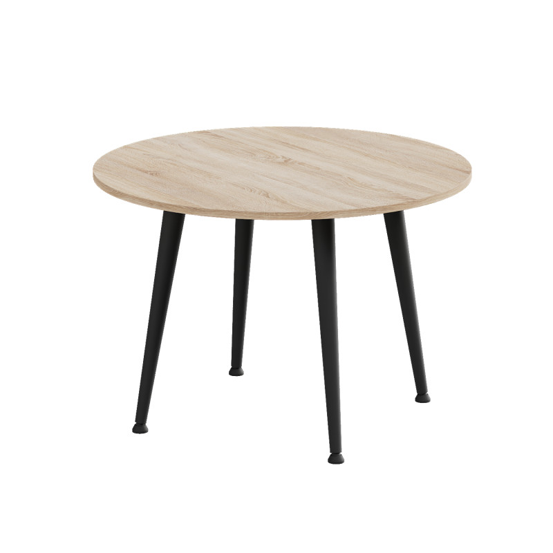 Журнальний круглий стіл OPTIMA 2 ніжки конусні Ferrum-decor 450x670x670 Чорний метал ДСП Дуб Сонома 16 мм (FRD-107474)