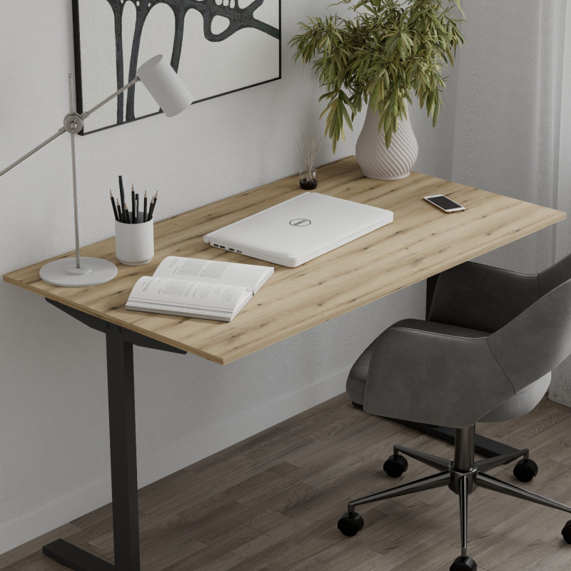 Стіл письмовий Space Ferrum-decor 750x1400x600 Чорний метал ДСП Дуб Евок Прибережний 16 мм (FRD-107954)