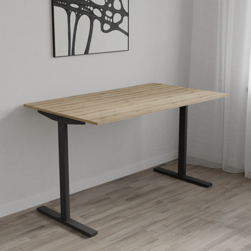 Стіл письмовий Space Ferrum-decor 750x1400x600 Чорний метал ДСП Дуб Евок Прибережний 16 мм (FRD-107954)