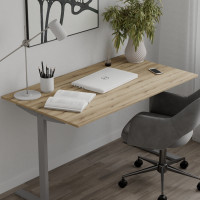 Стол письменный Space Ferrum-decor 750x1400x700 Серый металл ДСП Дуб Евок Прибрежный 16 мм (FRD-107994)