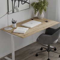 Стіл письмовий Space Ferrum-decor 750x1200x600 Білий метал ДСП Дуб Евок Прибережний 16 мм (FRD-107914)