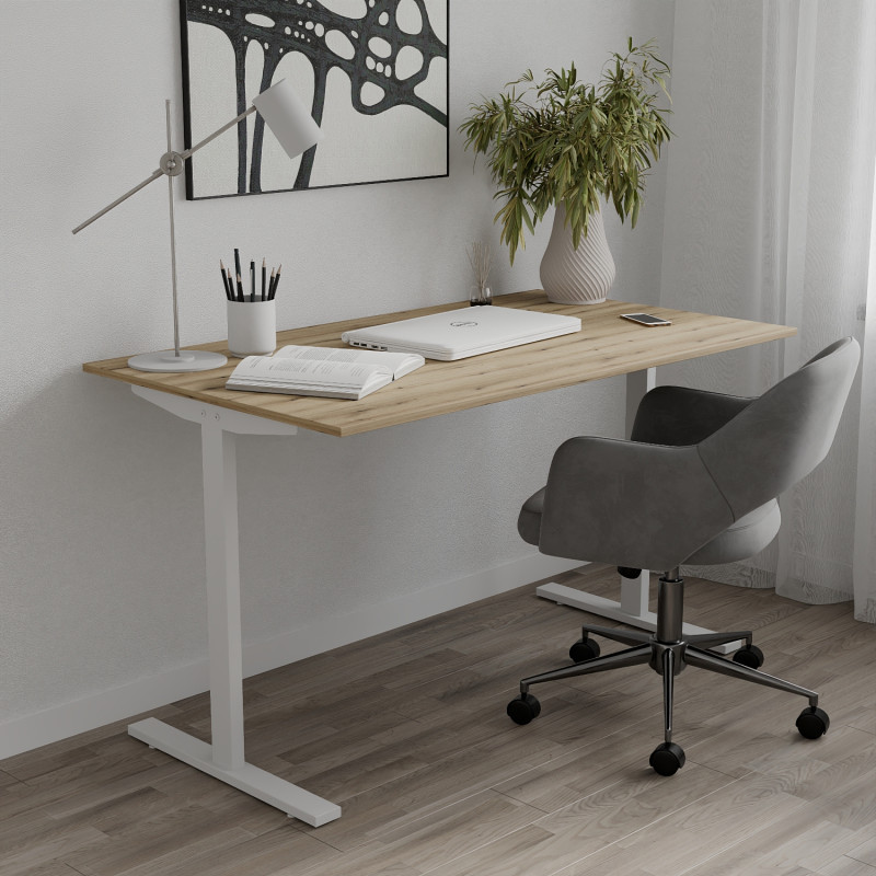 Стіл письмовий Space Ferrum-decor 750x1200x600 Білий метал ДСП Дуб Евок Прибережний 16 мм (FRD-107914)