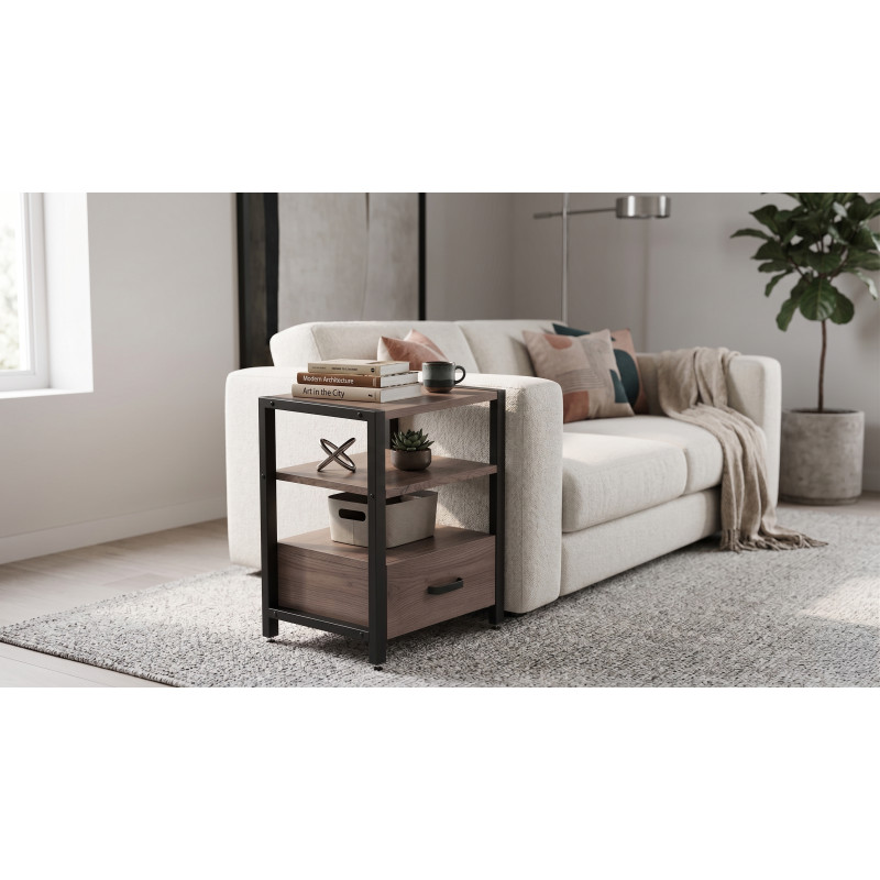 Тумба універсальна Ferrum-decor Вів'єн 1/1 50x41x40 чорний ДСП Дуб Кремона Канолло 16 мм (FRD-107804)
