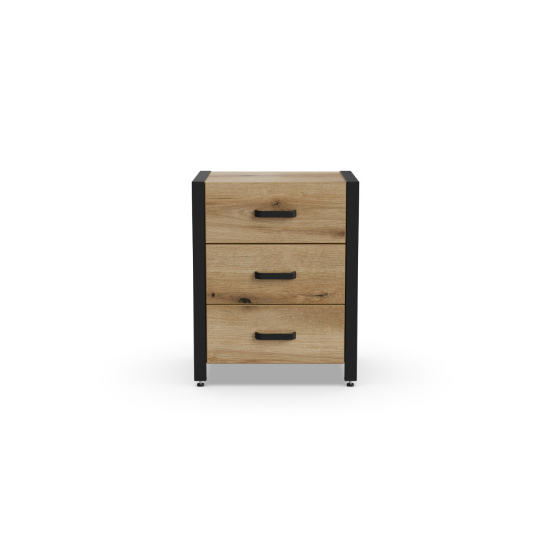 Тумба універсальна Ferrum-decor Вів'єн 3 50x41x40 чорний ДСП Дуб Евок Прибережний 16 мм (FRD-107744)
