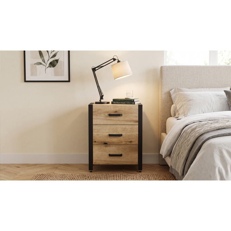 Тумба універсальна Ferrum-decor Вів'єн 3 50x41x40 чорний ДСП Дуб Евок Прибережний 16 мм (FRD-107744)