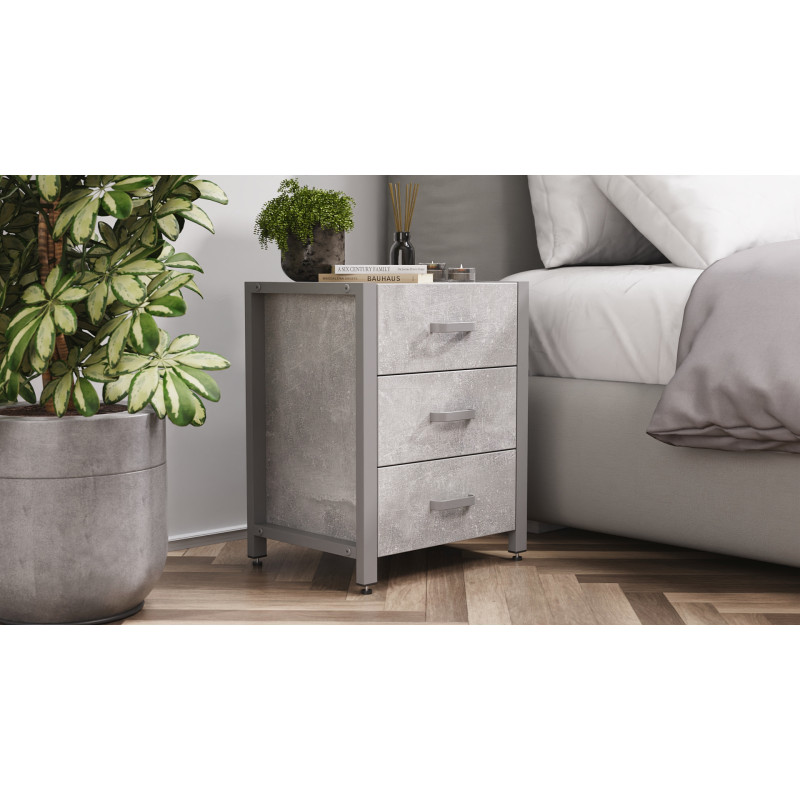 Тумба універсальна Ferrum-decor Вів'єн 3 50x41x40 сірий ДСП Бетон 16 мм (FRD-106934)