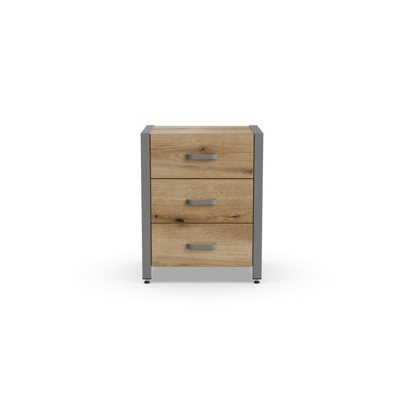 Тумба універсальна Ferrum-decor Вів'єн 3 50x41x40 сірий ДСП Дуб Евок Прибережний 16 мм (FRD-107754)