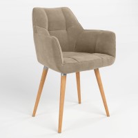 Обідній стілець Новий Стиль DASTER WOOD ALU (BOX-1) LN SORO-23 (Світло-бежевий) (NWS-121238)