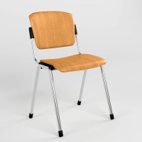 Стул офисный Новый Стиль ERA WOOD CHROME Оранжевый M (NWS-127503)