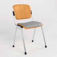 Стілець офісний Новий Стиль ERA WOOD CHROME PLUS COMBI LINK V-28 (Світло-сірий) M (NWS-127563)