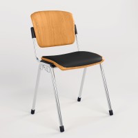 Стілець офісний Новий Стиль ERA WOOD CHROME PLUS COMBI LINK V-4 (Чорний) M (NWS-127553)