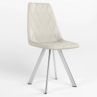 Стул обеденный Новый Стиль LIYA 4L CHROME (BOX-1) SMP ECO-50 (Белый) (NWS-128503)