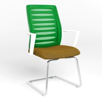 Конференционное кресло Новый Стиль WEBSTAR CF CHROME-WHITE OH-8/C-89 (Зеленый/Темно-салатовый) (NWS-129933)