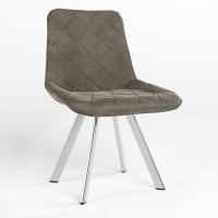 Обідній стілець Новий Стиль NICOLE 4L CHROME (BOX-1) SQR PUMA-02 (Сіро-бежевий) (NWS-121825)