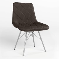 Обеденный стул Новый Стиль NICOLE 4LX ALU (BOX-1) SQR ECO-31 (Темно-коричневый) (NWS-121615)